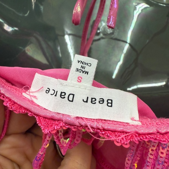 Bear Dance Pink Sequin fringe Romper NEW - Picture 5 of 6